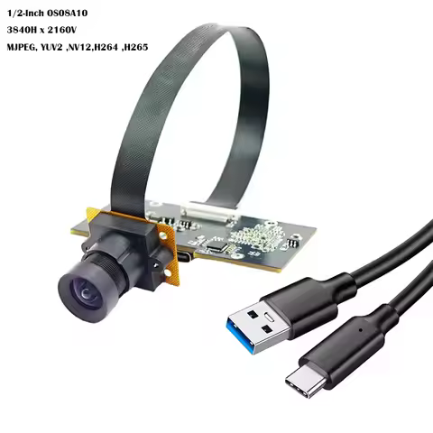 3840Hx2160V 4K 8MP HD 1/2-Inch OS08A10 USB3.0 Type-C Camera Module FF 93° MJPEG, YUV2 ,NV12,H264 ,H2
