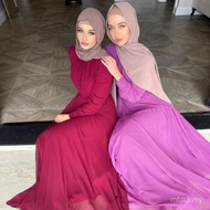 Pakaian Jubah Panjang Chiffon Arab Timur Tengah Dubai Pakaian Jubah Panjang Wanita Arab