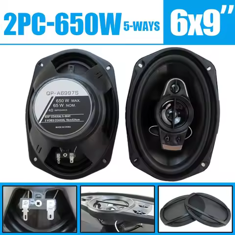 1 Pair 6X9inch (2X650W) 1300W 5-Way Car High Fidelity Coaxial Speaker Audio Music Stereo Full Range 
