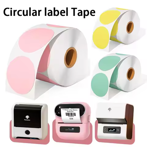 Multicolour Compatible Phomemo M110 M220 M200 Self-Adhesive Round/Square Thermal Paper E210 Marklife