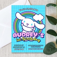 Cinnamoroll Birthday Invitation Card with Envelope - Girl Birthday Invite - 5R - 4R - 3R