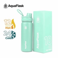 AquaFlask 18oz Mint Gelato Wide Mouth with Spout Lid Vacuum Insulated Drinking Water bottle tumbler