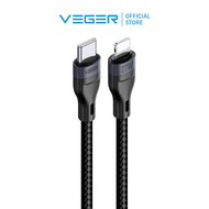 สายชาร์จเร็ว VEGER รุ่น V-CL04 PD27W USB-C to L-Cable DATA Quick Charge3.0 ยาว 1000mm. สายถัก รับประ