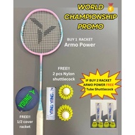 [PROMO] YOUNG Armo Power Racket + FREE YOUNG 1/2 Cover Racket /2pcs Nylon Shuttlecock