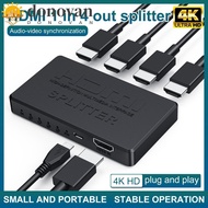 DONOVAN 4K HDMI Video Splitter 1 in 4 Out, Same Screen Device 4K*2K, Plug and Play HDMI1.4 HDCP Adapter for DVD/D-VHS Player/HD Projector/DLP/LCD HD Television