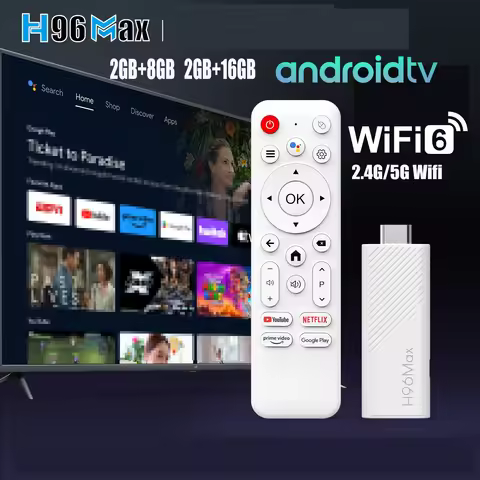 H96 MAX Android TV Stick Allwinner H313 with 2.4G Wifi 5G Wifi6 Dual Brand 8GB 16GB 4K 3D HDR Goole 