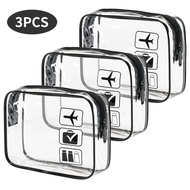 Cosmetic Pouch 3 Pcs Clear Toiletries Bags Carry On Airport Airline Compliant Bag Toiletry Bag Conve