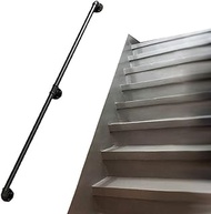 Staircase handrail Stair handrail Kit, Old Man Safety Non-Slip Railing Armrest armrest, Wrought Iron high Temperature Paint Anti-Corrosion Rust, Rustic Black, Suitable for attic, bar (Size : 120cm)