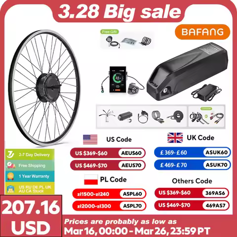 Bafang 500W EBike Kit Rear Drive Wheel Hub Motor Electric Bike Brushless Motor Bicycle Conversion Ki