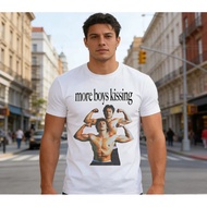 Viral More Boys Kissing Meme T-shirt Y2K Aesthetic Pattern T-shirt Baju kasual lelaki berlengan pend