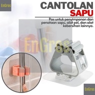 GANTUNGAN Broom Hanger Wall Mop Tool Broom Hanger Hanger Wall Mop Broom Hanger Mop Holder Folding Br