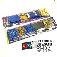 LIDI TITANIUM SEPASANG SCOOTER EGO, EGO S, SOLARIZ , AVANTAZ, EGO LC , NOUVO LC, NOUVO S  UTK MASUK 