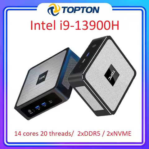 Topton Gaming Mini PC 13th Gen Intel Core i9 13900H 12900H DDR5 DDR4 2xNVMe 2xLAN Windows 11 Desktop