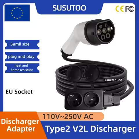 type 2 V2L Discharger Cable 3M Type2 3.5KW 16A EU Socket for Electric Car Side V2L For jaecoo BYD Om