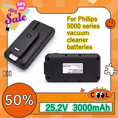 Compatible with Philips 25.2 V, 5000 series vacuum cleaner battery (XV1653/01) 3000mAh