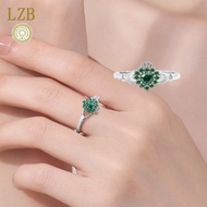 HIJAU Couple Ring Moissanite Crown Ring Green Diamond Heart Hug Luxury