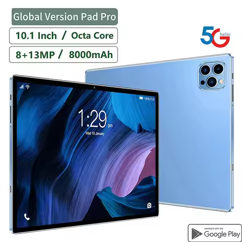 New 5G Pad 10.1 Inch Android Tablets Octa Core 8GB RAM 512GB ROM 4G LTE 5G WiFi Tablet Pc Double SIM