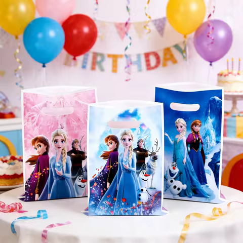 Disney Frozen Elsa Theme Favors Wraps Anna Frozen Princess Booty Bag Child Birthday Party Candy Bisc
