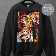 Demon Slay Rengoku/Obanai ปีศาจ Anime กราฟิก Sweatshirt ของขวัญ ยูนิเซ็กส์ sweatshirt คอกลม หลายรูปแ