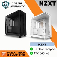 Flexi Tech NZXT H6 Flow Compact Dual-chamber ATX Case - All Black / All White