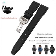 Original Nylon Canvas Genuine Leather Strap Suitable for IWC Pilot TOP GUN Navy Air Force Force Char