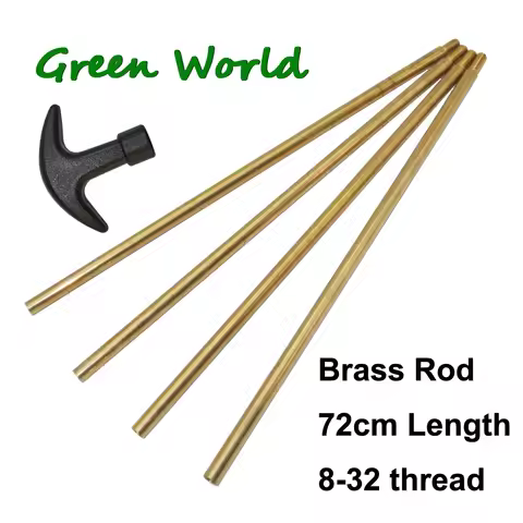 Green World Solid Brass Rotate Rods ,Aluminum Cleaning Rods Set fit .22cal Thread 8-32
