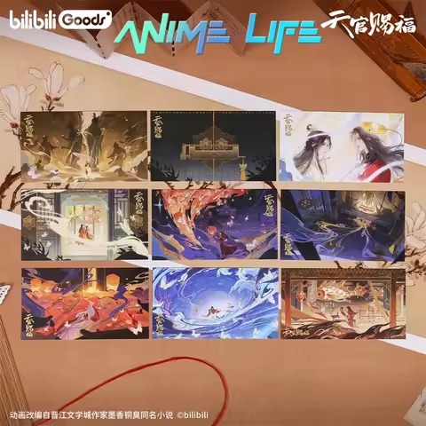 Anime TGCF Tian Guan Ci Fu Xie Lian Hua Cheng Cartoon Postcard Card Set Cosplay Official Original Gi