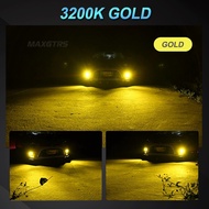 MAXGTRS 2pcs Automotive H7 H11 H8 HB3 HB4 9005 9006 Laser Headlight Bulb Mini Projector Lens Light Auto LED Fog Light 3000K Gold LED