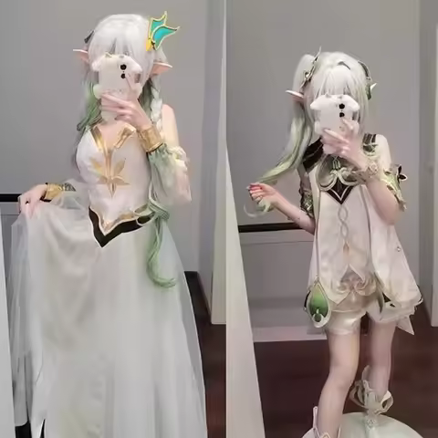 Nahida The Greater Lord Rukkhadevata Cosplay Genshin Impact Parent-child Costume Wig for Women Girls