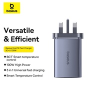 Baseus 100W PD 2C+U Fast Charger 3 Ports USB C GaN Foldable Plug Adapter for Laptop Tablet Phone