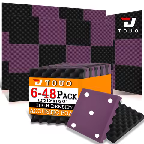 TOUO Acoustic Foam Panels for Bedroom Office Studio Egg Crate 12"x12"x1/2/3" Sound Treatment Wall Se