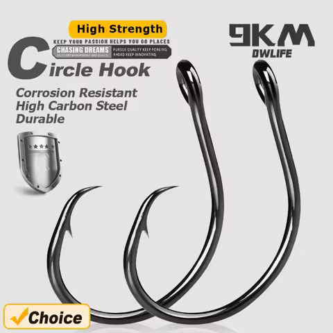 9KM Inline Circle Hook Saltwater Wide Gap Circle Hook 25~100Pcs Live Bait Non-Offset Circle Hook for