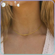 SULIN Simple Snake Bone Chain, Stainless Steel Knotted Knotted Snake Chain Necklace,  Elegant Minima