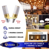 CAHAYA 12W 3-Color LED Candle Light - Corn Bulb Fitting E27 or E14