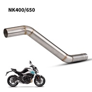 Stainless Steel Motorcycle Exhaust Midpipe For CFMoto NK400 NK650 Exhaust Middle Link Pipe