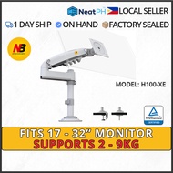 NB North Bayou Single Monitor Arm Mount Stand Pole White H100-XE Fits 17-32" | 2-9kg