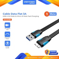 Vention Flat Data Cable USB A 3.0 Male to Micro B Male Fast Charging 2A 5Gbps Flexible and Durable 1