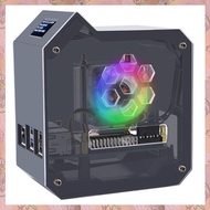 For 5 Tower Fan Kit Case Copper Tube Ice Tower Fan PWM JST 4Pin Port RGB LED with 0.96inch OLED Disp