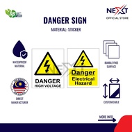 Danger High Voltage / Danger Electrical Hazard Sticker