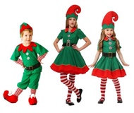 ชุดเอลฟ์ สีแดง+เขียว เด็ก ไซส์ 80-140 cm ชุดคริสมาส ชุดแฟนซี คริสมาส เอลฟ์ ชุดซานต้า ชุดแซนตี้ Green+Red Elf costume for Kid Christmas Fancy Cosplay Santa Santy Party