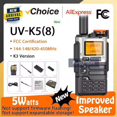 Quansheng UV-K5(8) Walkie Talkie UV-K6 5W Type C Charge UHF VHF 144-148MHz 420-450MHz DTMF Ham Radio