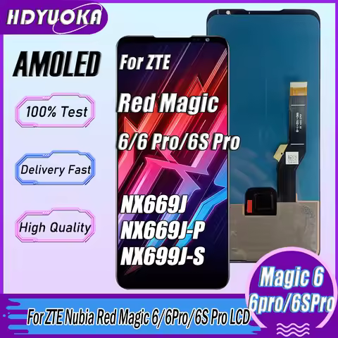 6.8'' AMOLED LCD For ZTE nubia Red Magic 6 LCD Display Screen Touch Digitizer For ZTE nubia Red Magi