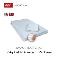 ENQ Baby Mattress / Baby Cot Tilam / Baby Cot Mattress / Quality Zip Cover 100CM x 59CM x 6.5CM / Wh