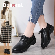 DOSREAL Leather Oxford Shoes For Women High Quality Casual Women Shoes Korean Style Ladies Soft Sole
