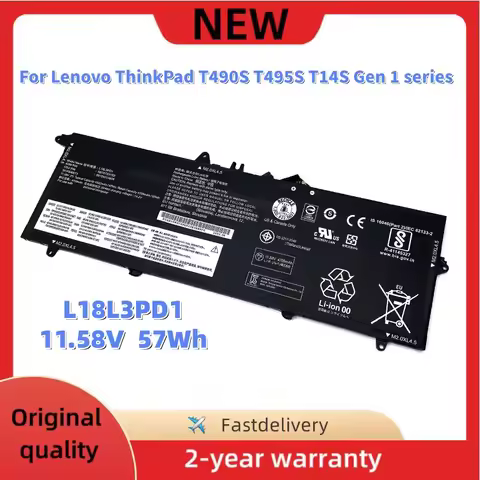 11.58V L18L3PD1 Laptop Battery For Lenovo ThinkPad T490S T495S T14S Gen 1 Series L18M3PD1 L18M3PD2 0