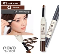 NOVO5068 โนโว เจลเขียนคิ้ว เจลคิ้ว กันน้ำ NOVO BEAUTY EYEBROW GEL 3g ดินสอเขียนคิ้ว แท้ ฉลากไทย