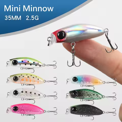 3.5cm 2.5g Fishing Lures Slow Sinking Micro Minnow Wobbler Artificial Hard Bait Jerkbait Mini Stream