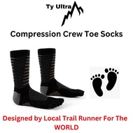 Ty Ultra CREW Compression Performance Socks Toe Socks Ultra run Unisex 5 fingers NO blister toe sock