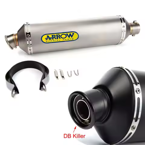 560mm Lenght Big Motorcycle Exhaust ARROW Muffler Pipe escapes moto 300CC 600CC 1000CC Z1000 Tmax530