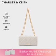 CHARLES&KEITH质感菱格链条小方钱包女包包女包七夕礼物女CK6-10680924 Cream奶白色 XS